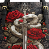 Gothistar Viper Rose Leather Tote Bag