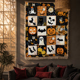 Gothistar Spooky Patchwork Woven Tapestry Blanket