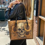 Gothistar Eternal Skull Leather Tote Bag