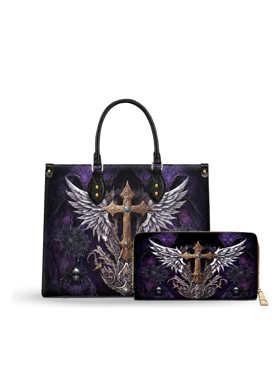 The Fallen Sanctum leather bag and wallet bundle