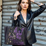 Gothistar Mourning Wings Leather Tote Bag