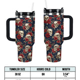 Gothistar Vintage Skull Rose Tumbler