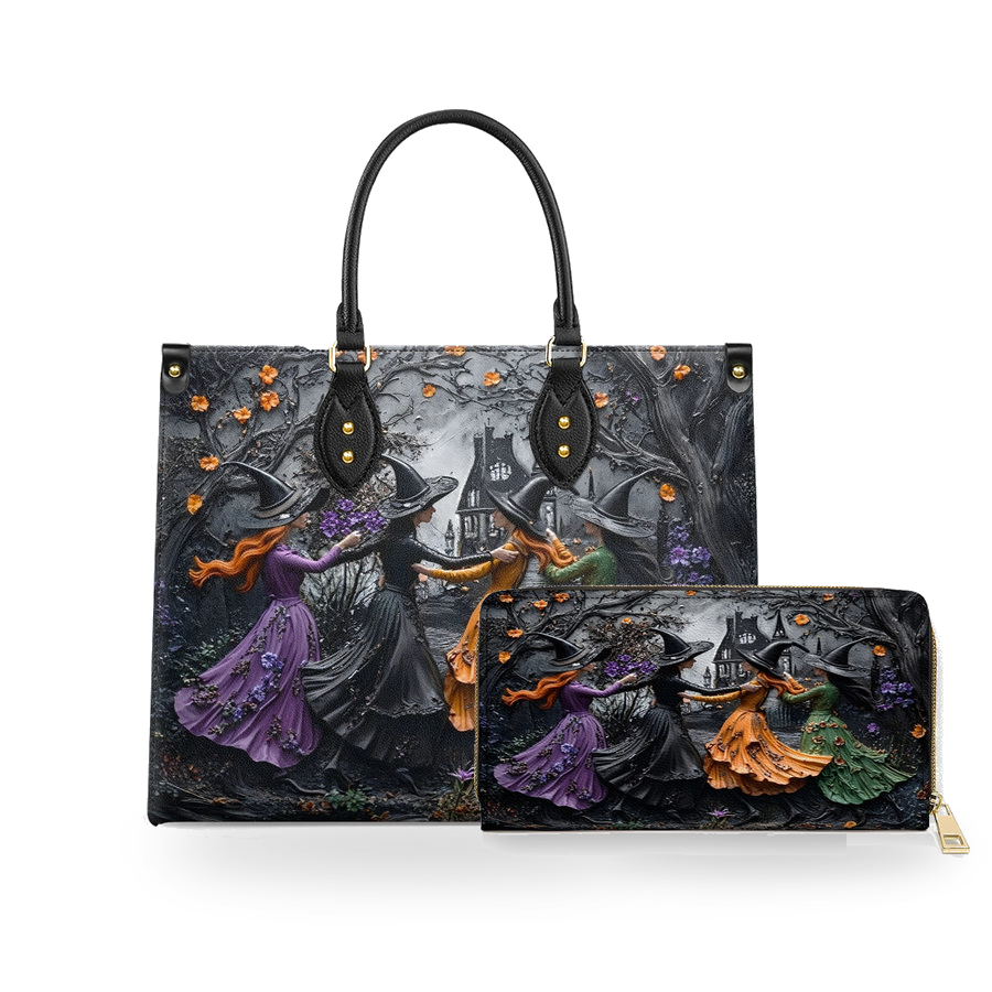 Dancing Witches leather bag and wallet bundle
