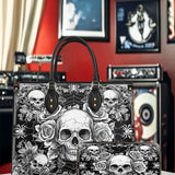 Gothistar Gothic Skullveil Roses Leather Bag