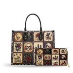 Victorian Skull leather bag and wallet bundle