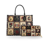 Victorian Skull leather bag and wallet bundle