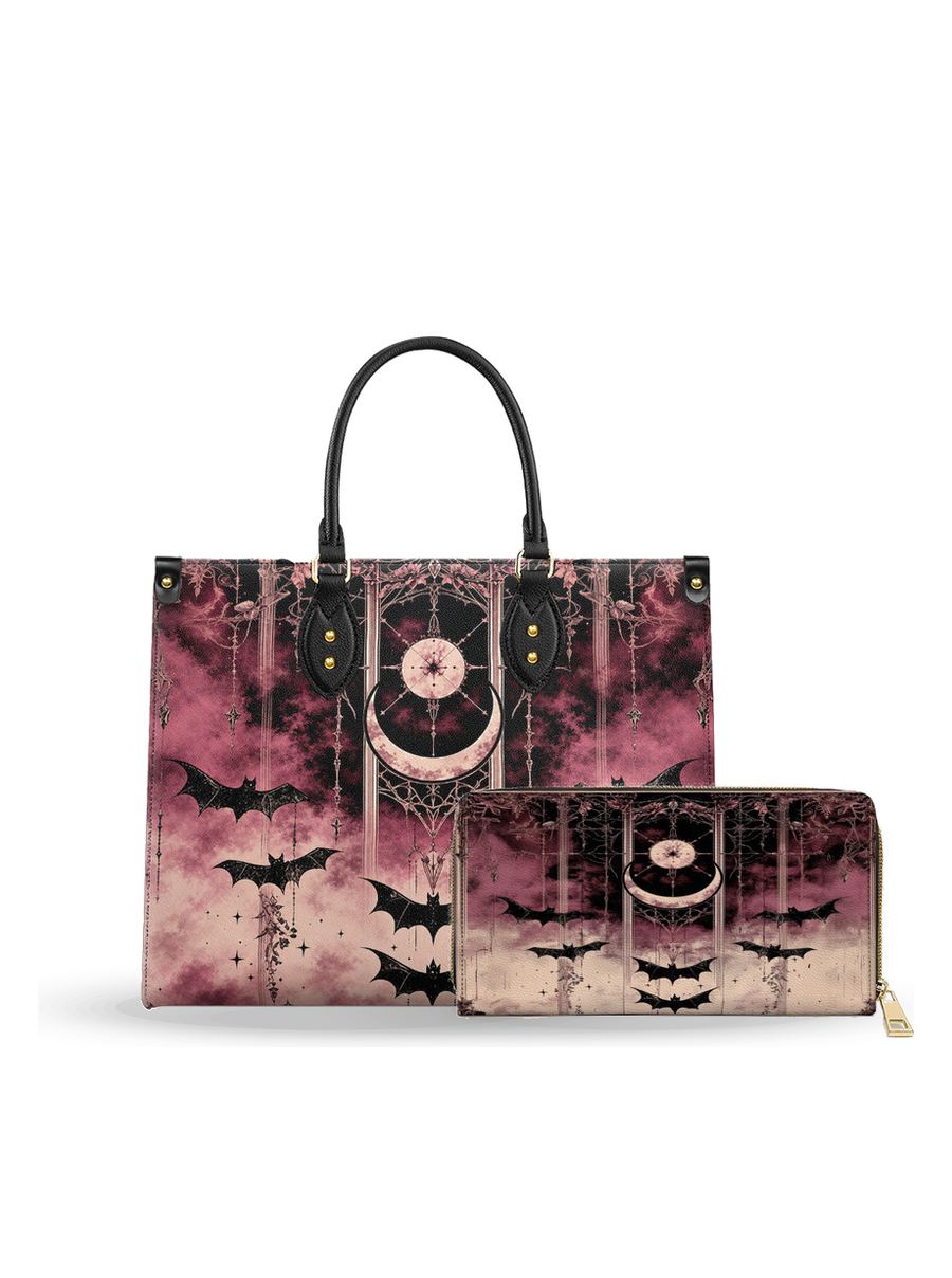 Ethereal Nightfall leather bag and wallet bundle