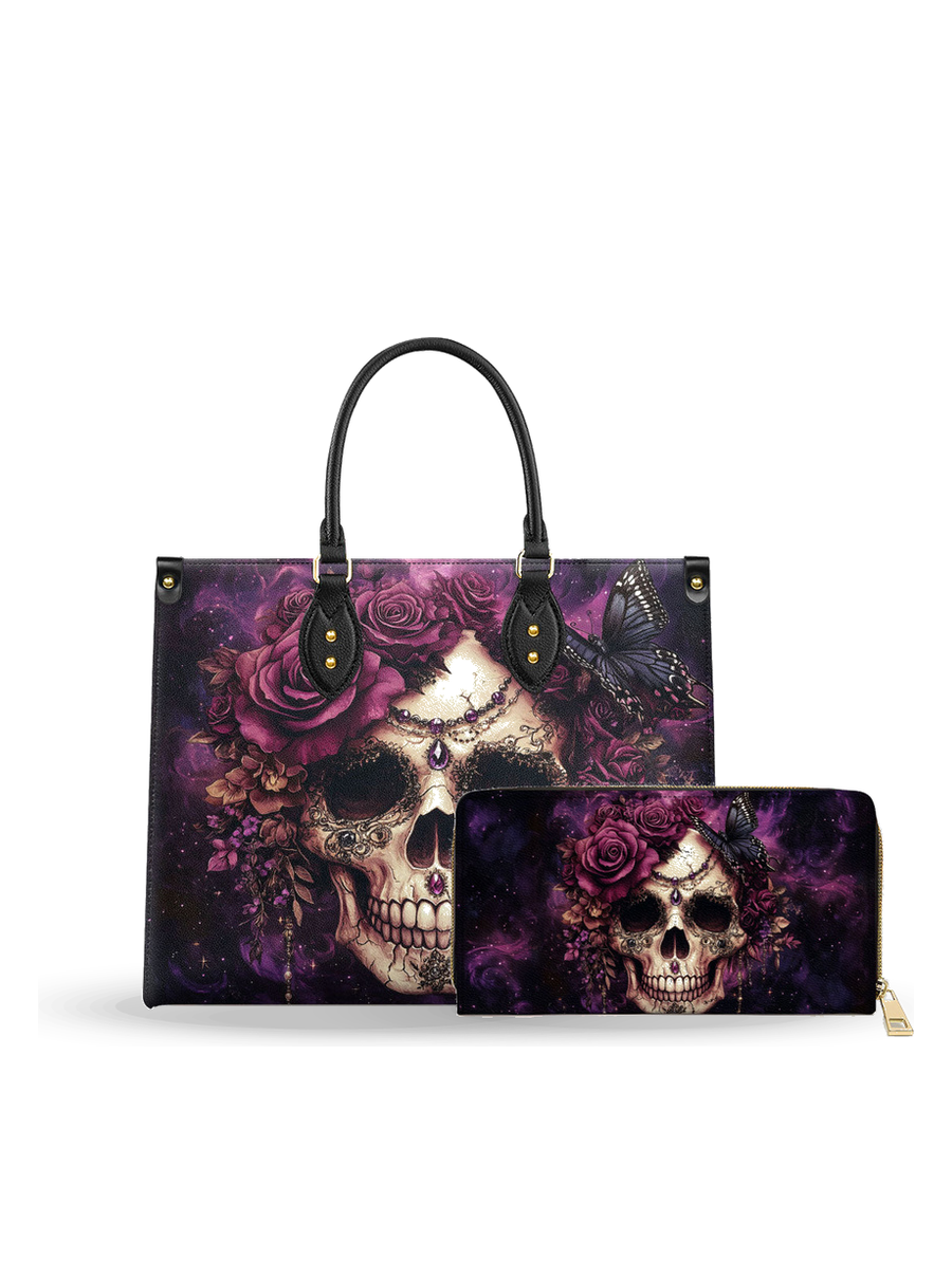 Midnight Bloom leather bag and wallet bundle