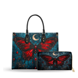 Crimson Eclipse leather bag and wallet bundle