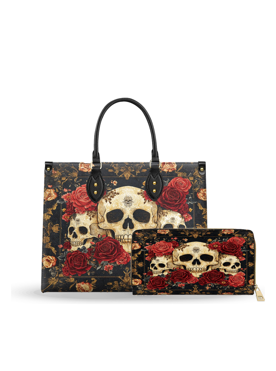 Floralis Mortem leather bag and wallet bundle