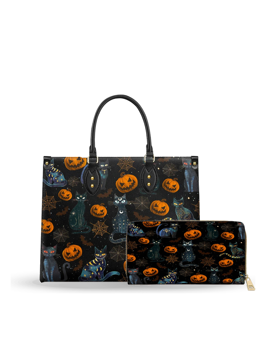 Mooncats Mischief leather bag and wallet bundle