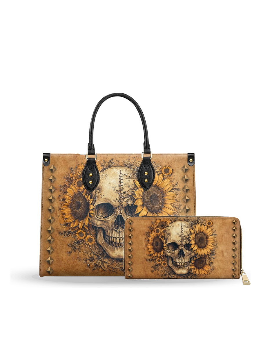 Eternal Skull leather bag and wallet bundle