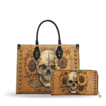 Eternal Skull leather bag and wallet bundle