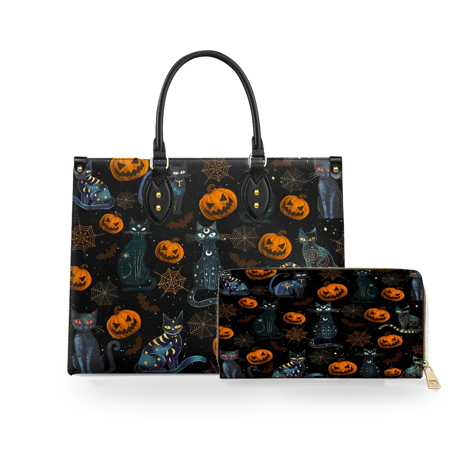 Mooncats Mischief leather bag and wallet bundle